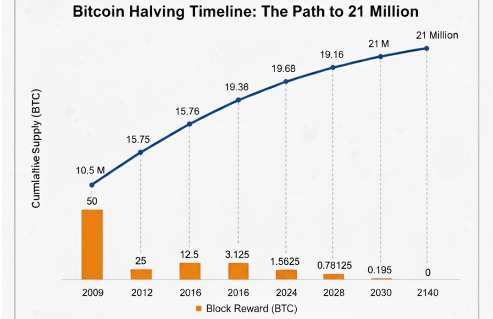 График эмиссии Биткоина &mdash; ограниченное предложение