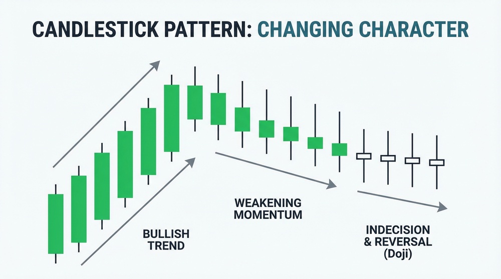 Analyzing candle character changes