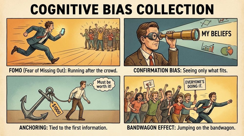 Cognitive Biases in Crypto Investing - FOMO, Confirmation Bias, Anchoring