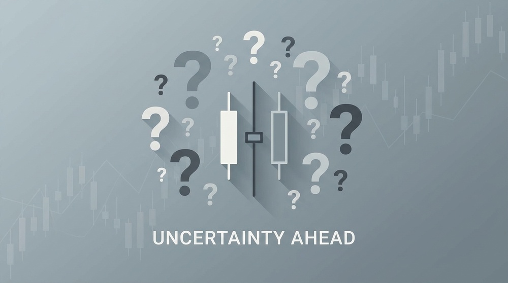 Doji candle psychology — market uncertainty