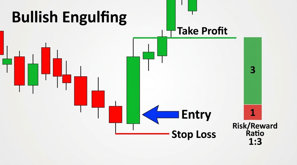 Engulfing pattern trading strategy - entry points, stop-loss and take-profit