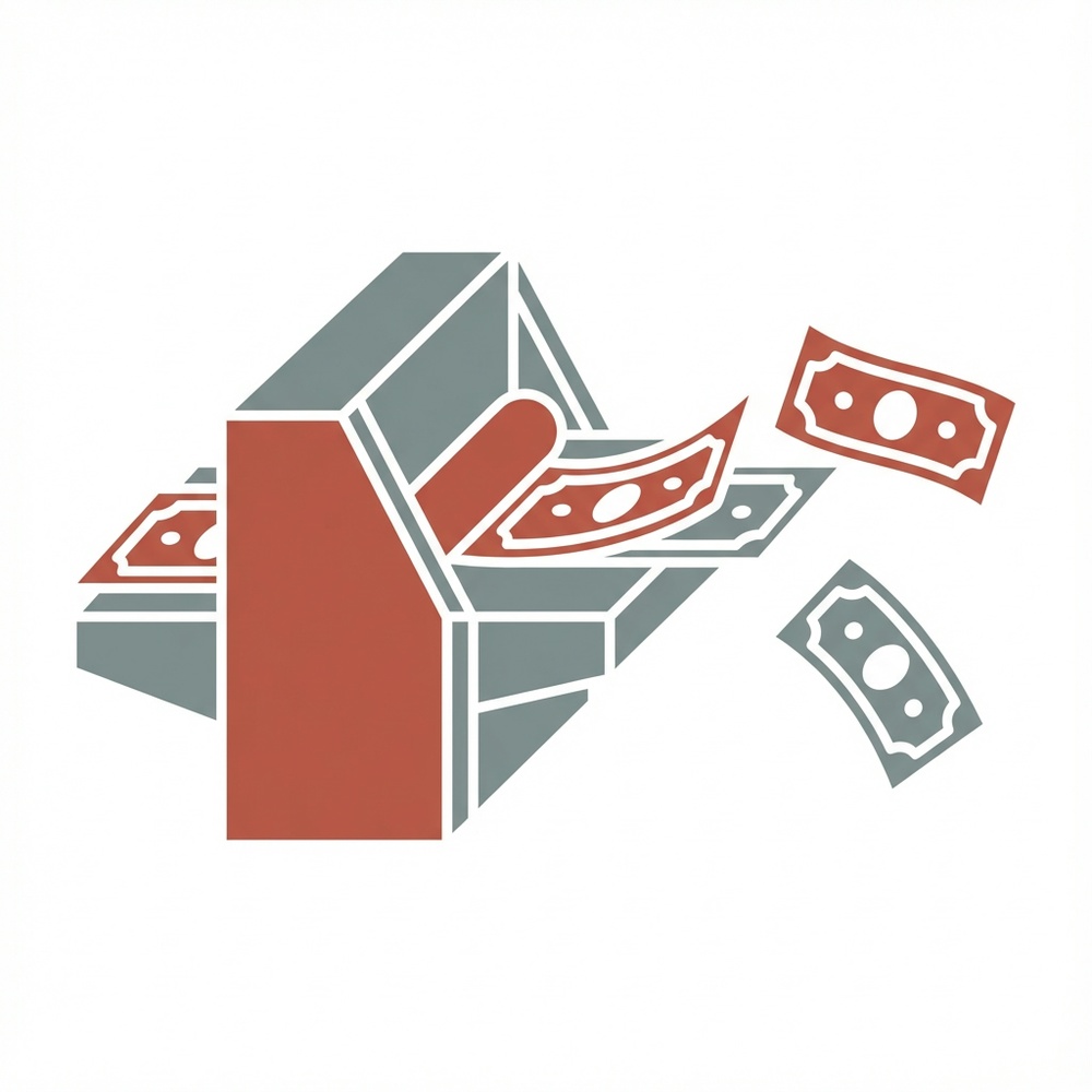 Druckerpresse-Symbol — Symbol der Fiat-Geld-Inflation