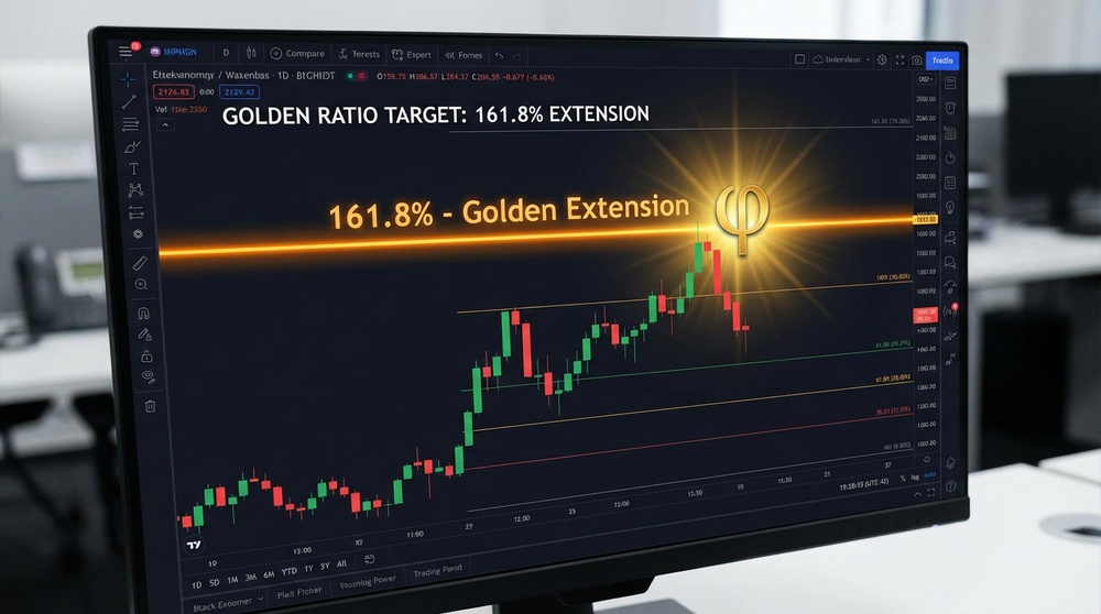 Fibonacci Extension 161.8% level as primary profit target on Bitcoin chart