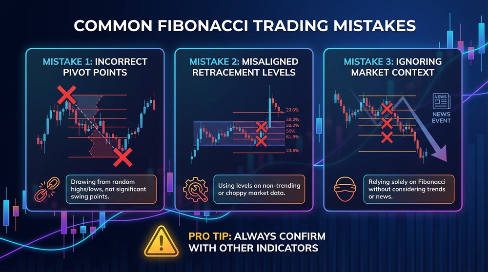 Common mistakes when using Fibonacci levels in crypto trading