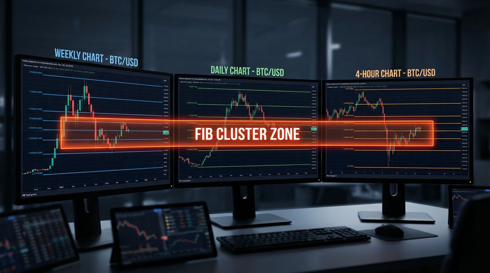 Multi-timeframe analysis with Fibonacci levels