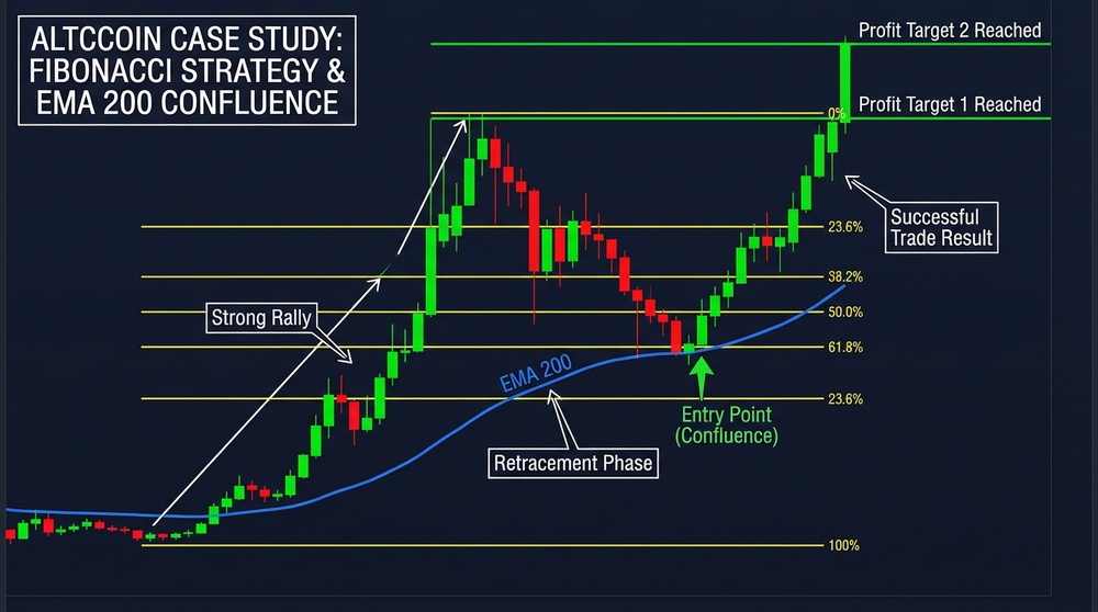 Real example of 'Ladder' strategy execution on Solana chart with marked entry levels