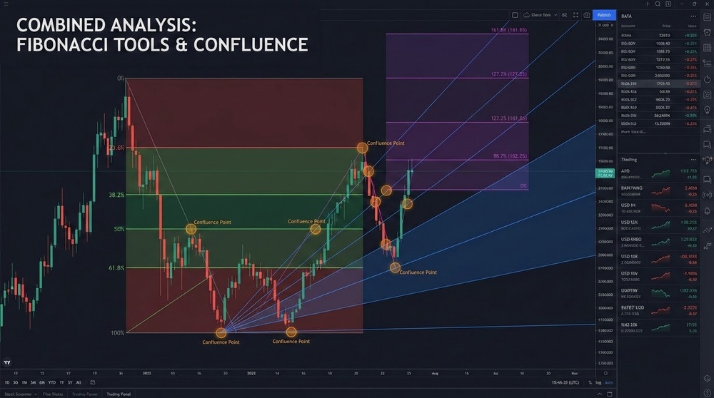 Combining Fibonacci Tools Combination of multiple Fibonacci tools for comprehensive analysis