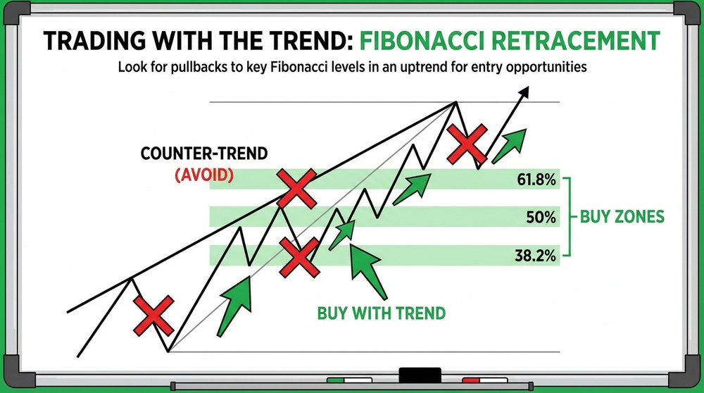Trading with the trend using Fibonacci levels