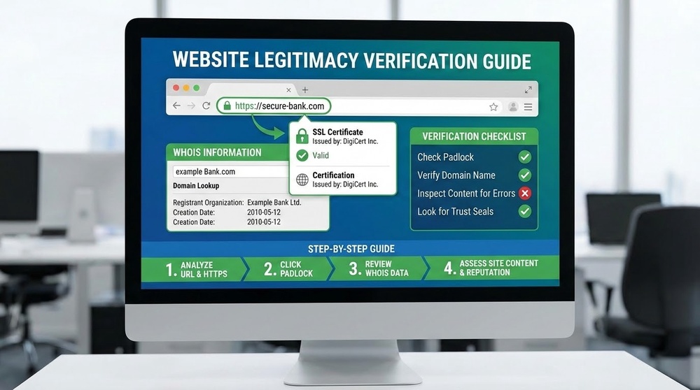Phishing website verification checklist - URL, SSL, visual signs, WHOIS