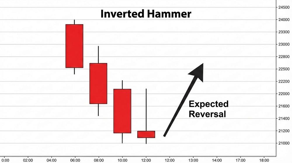 Inverted Hammer candlestick pattern on a chart