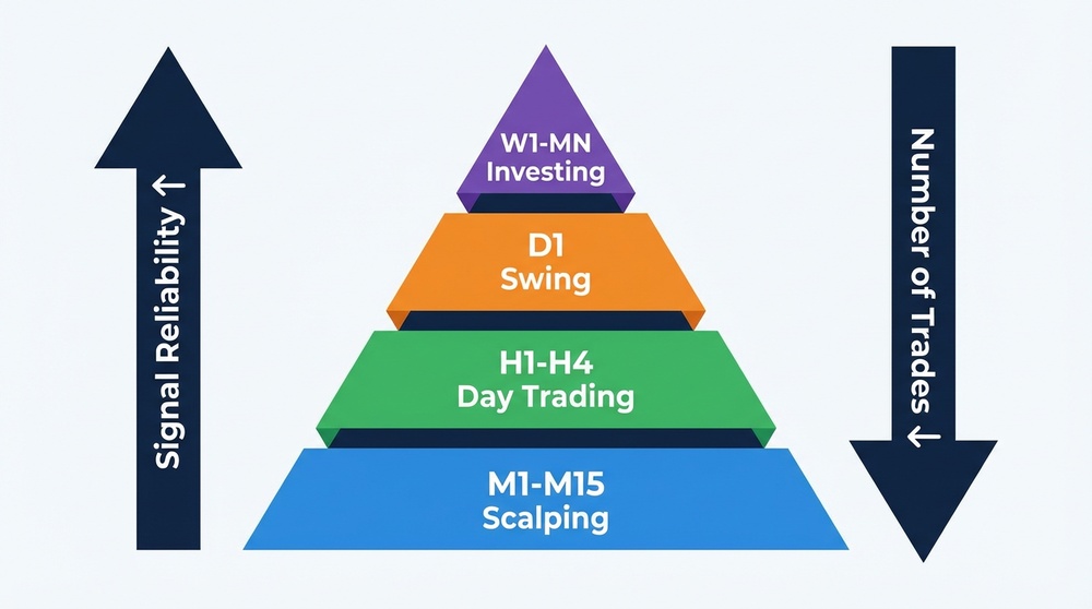 Series of 12 candles on a 15-minute chart