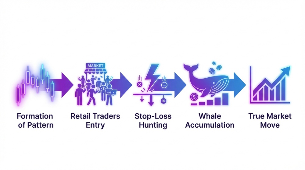 Market manipulation scheme through creating false candlestick patterns