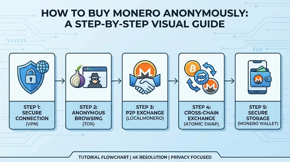 Guide to buying Monero anonymously without KYC - step-by-step instructions