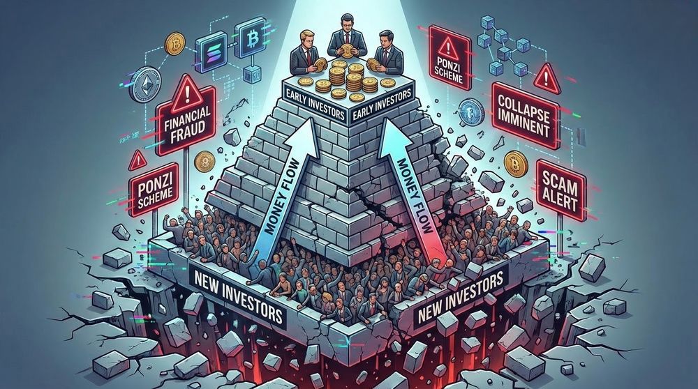 Ponzi scheme structure in cryptocurrency - investor fraud mechanism explained