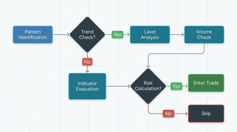 Candlestick pattern trading algorithm for engulfing and stars - flowchart