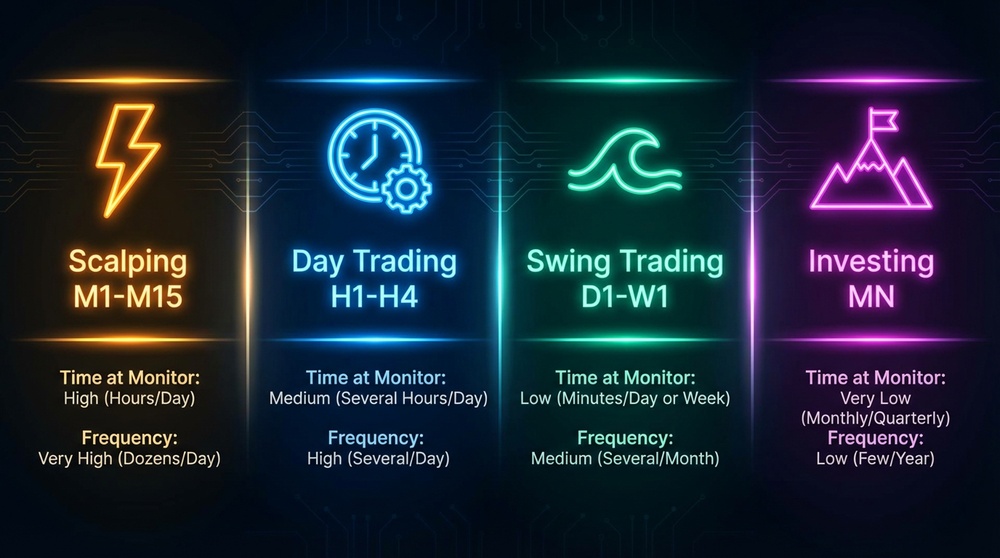Infographic: matching trading styles and timeframes