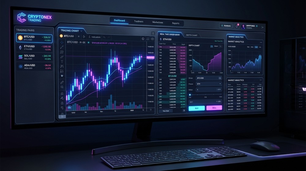 Kraken cryptocurrency exchange interface — trading platform