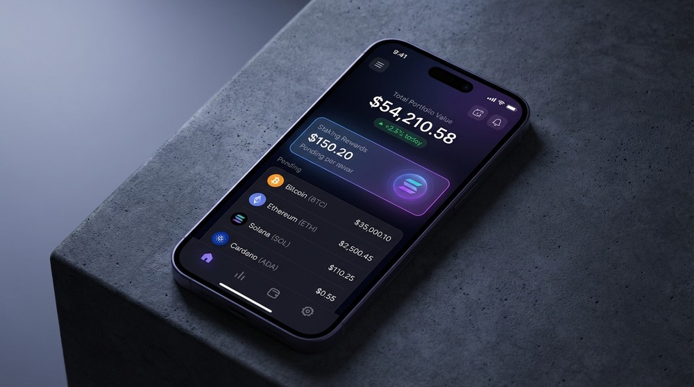 Kraken mobile app — staking and asset management interface