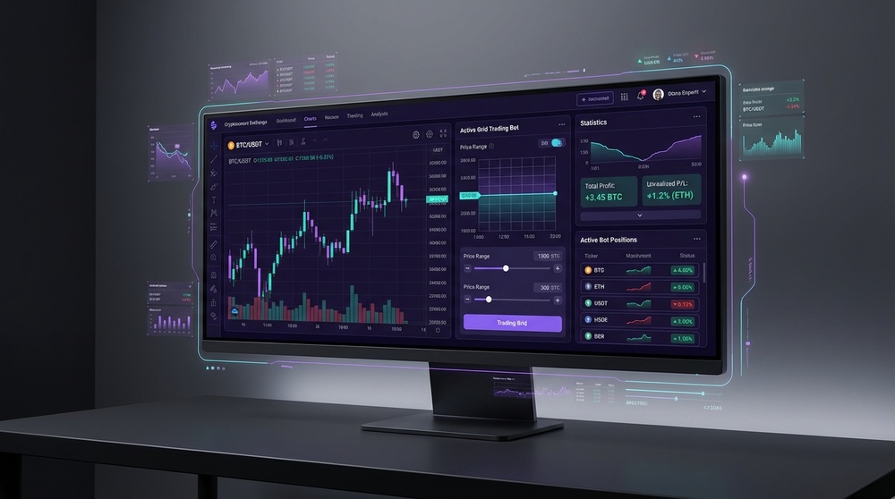 Pionex crypto exchange interface with built-in trading bots