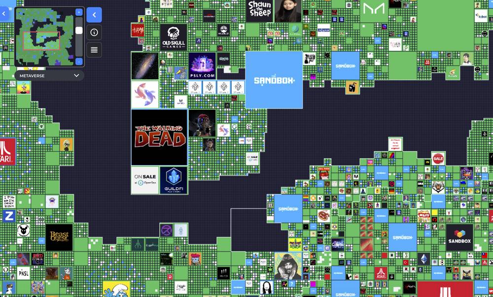 The Sandbox LAND map and virtual real estate