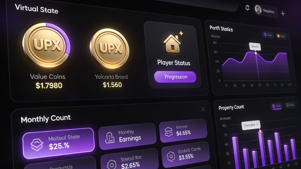 Spielerportfolio mit UPX-Einnahmen und Statusübersicht