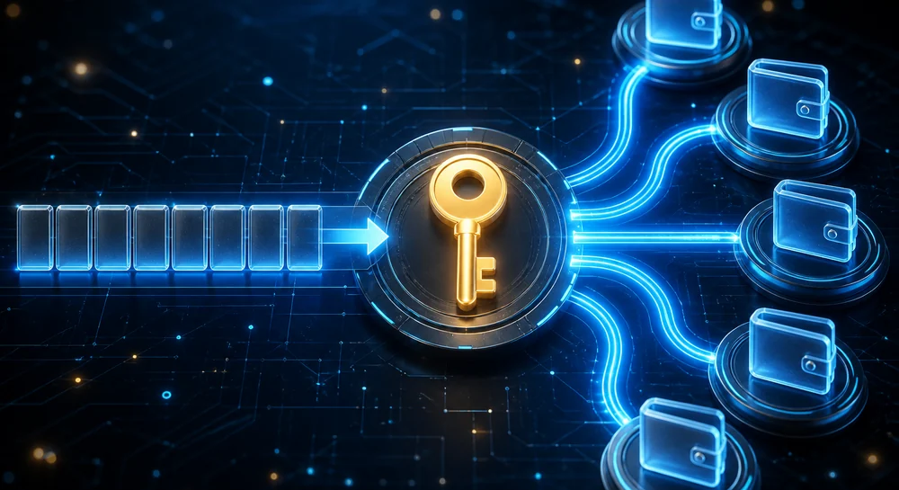 How wallet keys are derived from a seed phrase