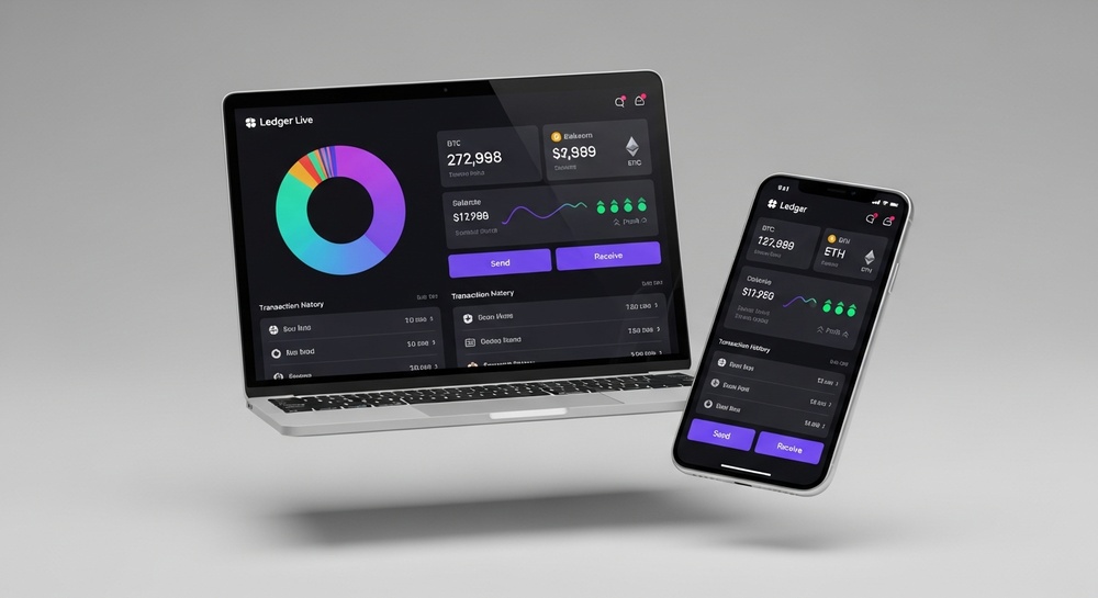 Ledger Live App Interface - Portfolio Management Dashboard