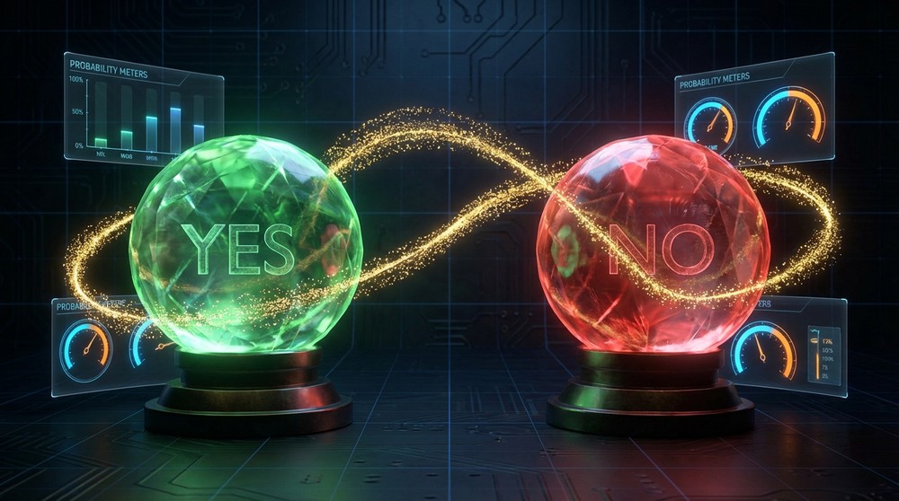 Binary prediction markets - trading mechanics of event outcomes